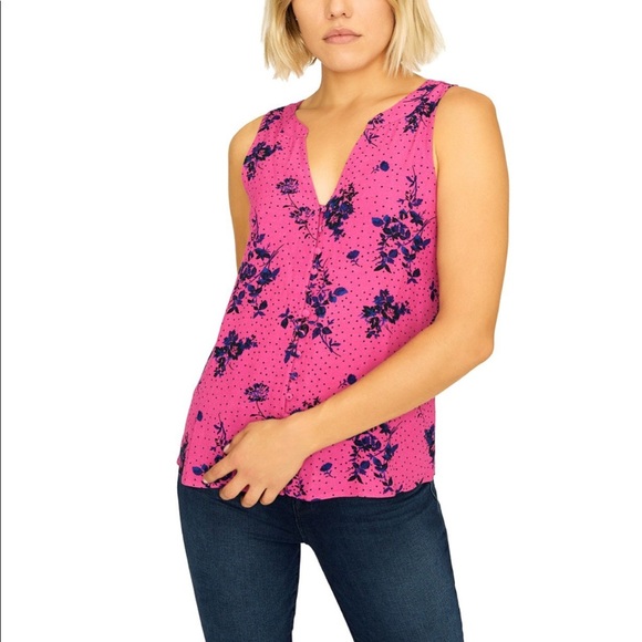 REVOLVE Sanctuary Pink Floral Split Back Top - Picture 1 of 7